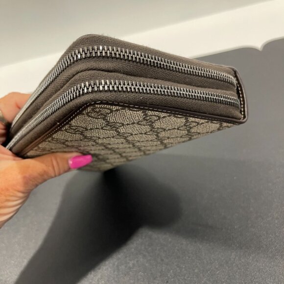 Gucci Double Zip Organizer Brown GG Supreme (JB1261) - Picture 5 of 12